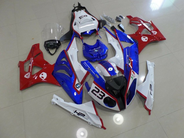 Alien Blue and White 2009-2014 BMW S1000RR Motorcycle Fairing