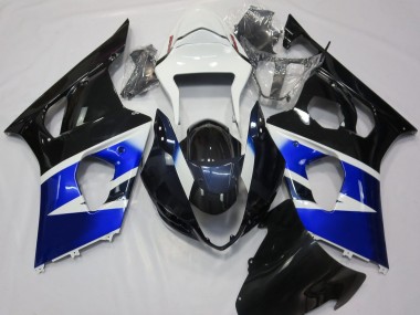 Black Blue and White 2003-2004 Suzuki GSXR 1000 Motorcycle Fairing