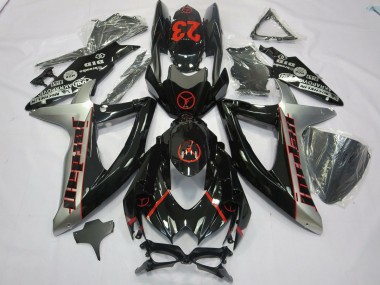 Black Grey Jordan 2008-2010 Suzuki GSXR 600-750 Motorcycle Fairing