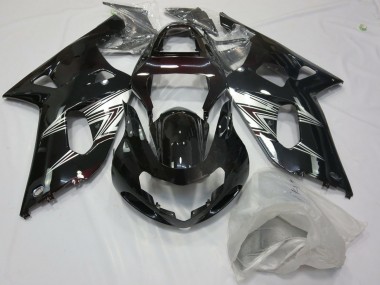 Black Silver 2001-2003 Suzuki GSXR 600-750 Motorcycle Fairing