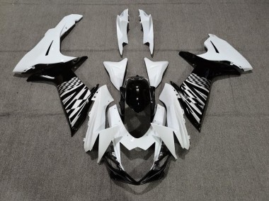 Black White and Silver 2011-2024 Suzuki GSXR 600-750 Motorcycle Fairing