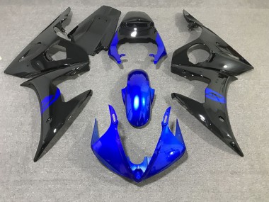 Black and Blue Gloss 2003-2004 Yamaha R6 Motorcycle Fairing