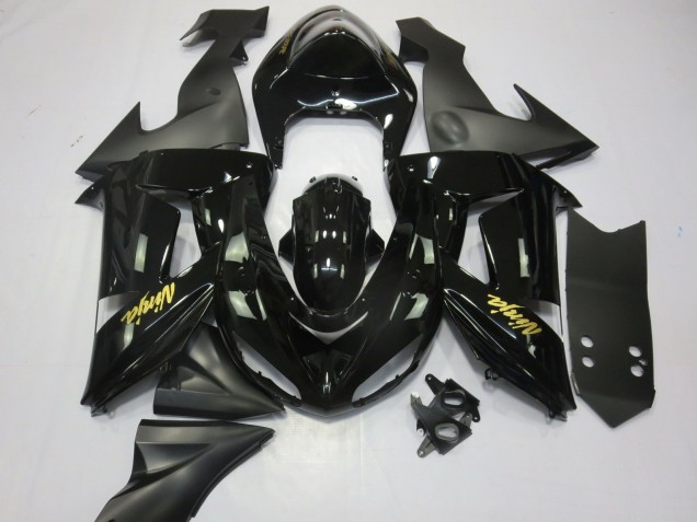 Black and Gold 2006-2007 Kawasaki ZX10R Motorcycle Fairing