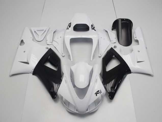 Black and White 1998-1999 Yamaha R1 Motorcycle Fairing