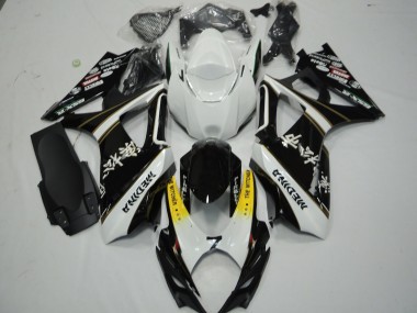 Black and White 2007-2008 Suzuki GSXR 1000 Motorcycle Fairing