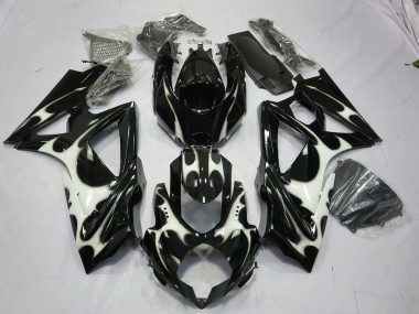 Black and White Design 2008-2010 Suzuki GSXR 600-750 Motorcycle Fairing