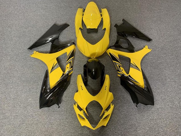 Black and Yellow 2007-2008 Suzuki GSXR 1000 Motorcycle Fairing