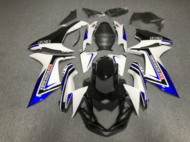 Blue Black and White writing 2011-2024 Suzuki GSXR 600-750 Motorcycle Fairing