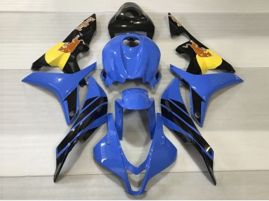 Blue & Orange Bull 2007-2008 Honda CBR600RR Motorcycle Fairing