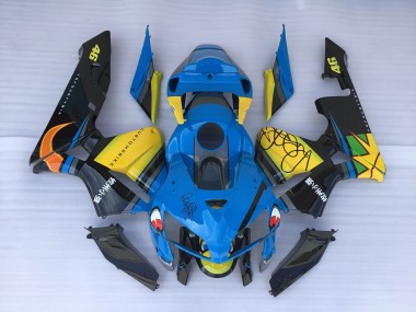 Blue Shark & Yellow 2005-2006 Honda CBR600RR Motorcycle Fairing