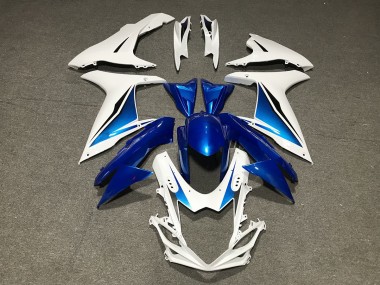 Blue White Custom 2011-2024 Suzuki GSXR 600-750 Motorcycle Fairing