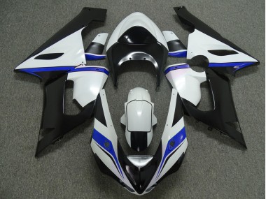 Blue White and Black 2005-2006 Kawasaki ZX6R Motorcycle Fairing