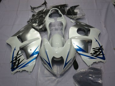 Blue White and Silver 1997-2007 Suzuki GSXR 1300 Hayabusa Motorcycle Fairing