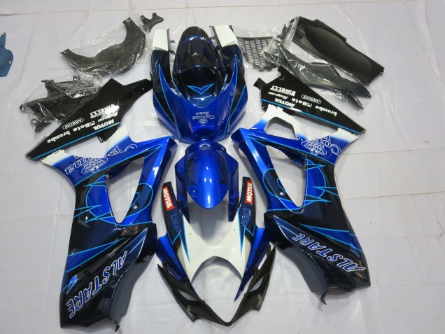 Blue and Black Corona 2007-2008 Suzuki GSXR 1000 Motorcycle Fairing