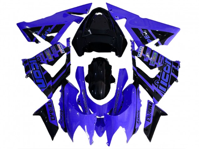 Blue and Black & Logos 2004-2005 Kawasaki ZX10R Motorcycle Fairing