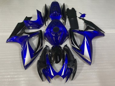 Blue Black and White Special 2006-2007 Suzuki GSXR 600-750 Motorcycle Fairing