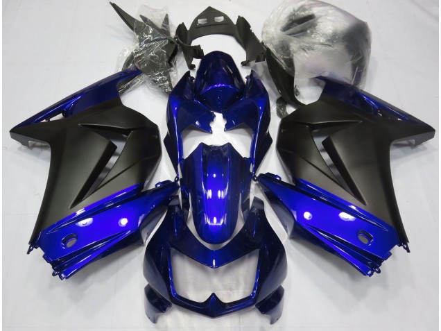 Blue and Matte Black 2008-2012 Kawasaki Ninja 250 Motorcycle Fairing