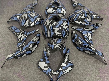 Blue and Silver Camo 2009-2012 Honda CBR600RR Motorcycle Fairing