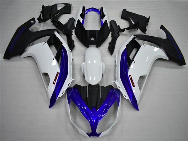 Blue and White 2012-2016 Kawasaki Ninja 650R Motorcycle Fairing