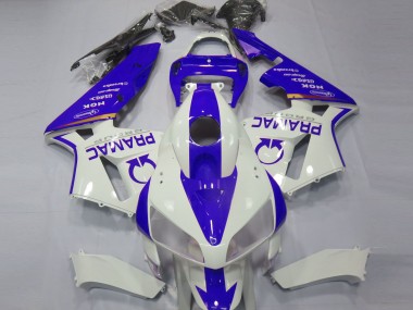 Blue and White Custom 2005-2006 Honda CBR600RR Motorcycle Fairing