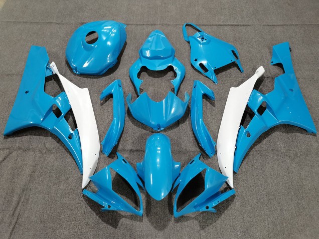 Blue and White with Pearl 2006-2007 Yamaha R6 Motorcycle Fairing