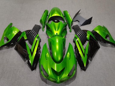 Bright Green & Black 2006-2011 Kawasaki ZX14R Motorcycle Fairing