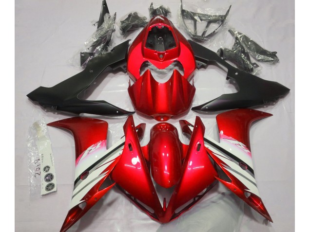 Bright Red & White 2004-2006 Yamaha R1 Motorcycle Fairing