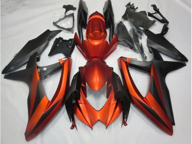 Burnt Matte Orange 2008-2010 Suzuki GSXR 600-750 Motorcycle Fairing