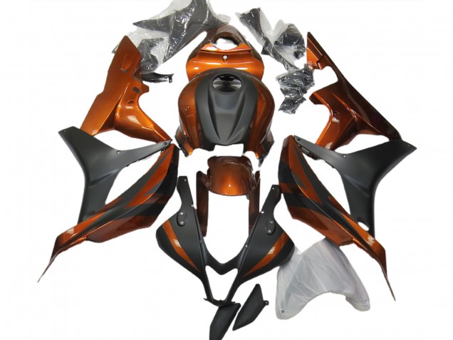 Burnt Orange and Matte Black 2007-2008 Honda CBR600RR Motorcycle Fairing