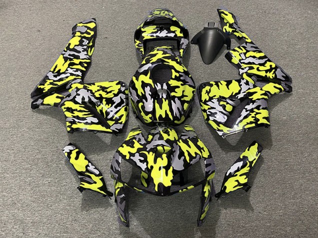 Camo & NEON YELLOW 2005-2006 Honda CBR600RR Motorcycle Fairing