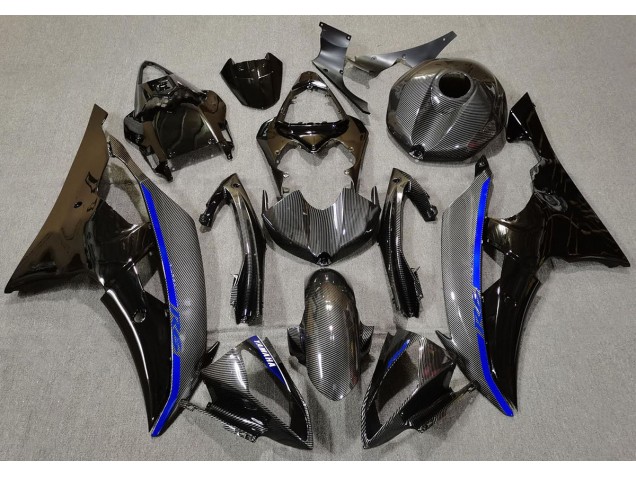 Carbon Fiber & Blue 2008-2016 Yamaha R6 Motorcycle Fairing