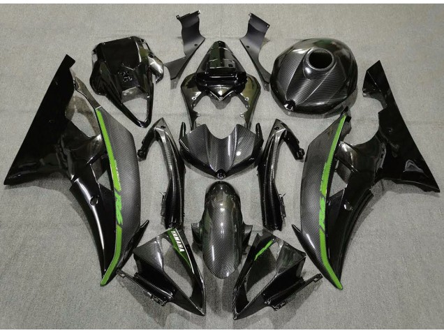 Carbon Fiber & Green 2008-2016 Yamaha R6 Motorcycle Fairing