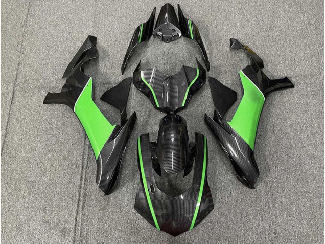 Carbon Fiber & Green 2015-2019 Yamaha R1 Motorcycle Fairing