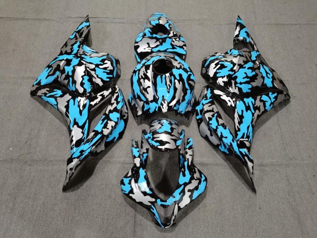 Custom Blue / Silver Camo 2009-2012 Honda CBR600RR Motorcycle Fairing