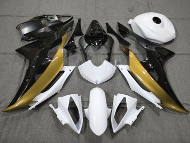 Custom Gold Black and White 2008-2016 Yamaha R6 Motorcycle Fairing