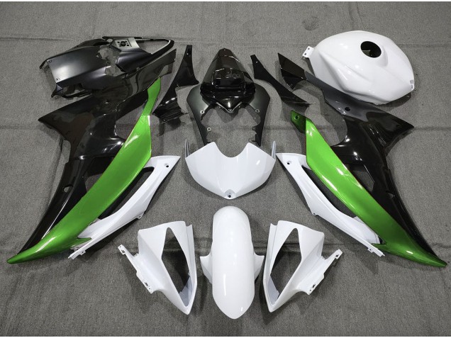 Custom Green Black and White 2008-2016 Yamaha R6 Motorcycle Fairing