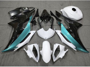 Custom LightBlue Black and White 2008-2016 Yamaha R6 Motorcycle Fairing