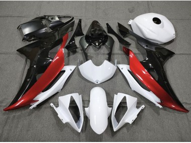 Custom Red Black and White 2008-2016 Yamaha R6 Motorcycle Fairing