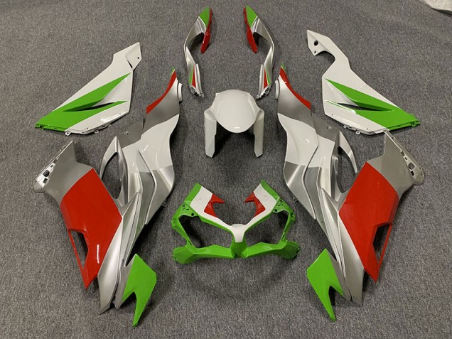 Custom Red / Green and Silver 2019-2023 Kawasaki ZX6R Motorcycle Fairing