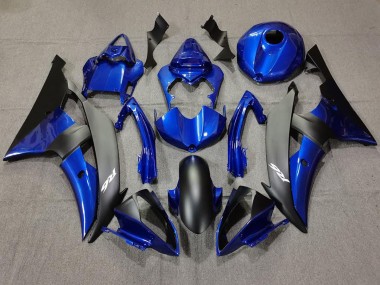 Dark Blue and Matte Black 2008-2016 Yamaha R6 Motorcycle Fairing