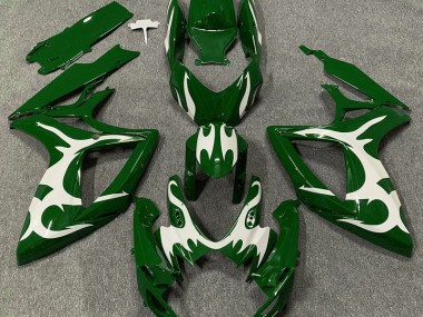 Dark Green & White 2006-2007 Suzuki GSXR 600-750 Motorcycle Fairing