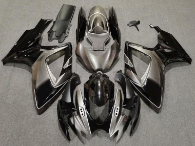 Dark Silver and Black 2006-2007 Suzuki GSXR 600-750 Motorcycle Fairing