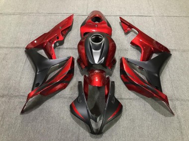 Deep Red and Matte Black 2007-2008 Honda CBR600RR Motorcycle Fairing