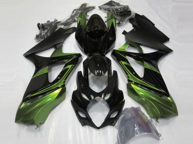 Electric Green and Gloss Black 2007-2008 Suzuki GSXR 1000 Motorcycle Fairing