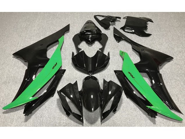 Gloss Black & Green 2008-2016 Yamaha R6 Motorcycle Fairing