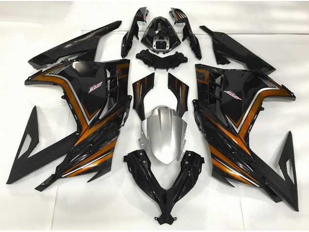 Gloss Black & Orange 2013-2018 Kawasaki Ninja 300 Motorcycle Fairing