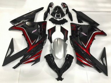 Gloss Black & Red 2013-2018 Kawasaki Ninja 300 Motorcycle Fairing