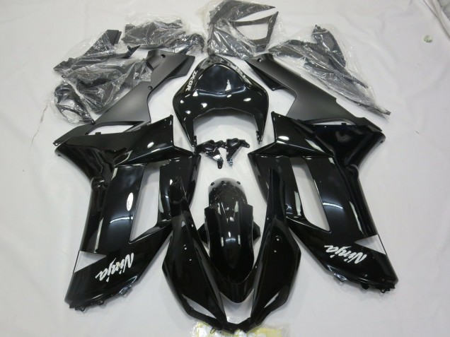 Gloss Black White decal 2007-2008 Kawasaki ZX6R Motorcycle Fairing