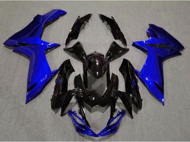 Gloss Black and Aqua Blue 2011-2024 Suzuki GSXR 600-750 Motorcycle Fairing