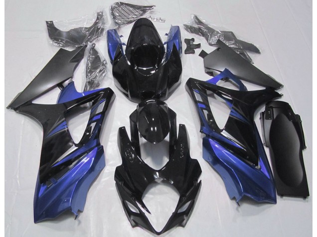 Gloss Black and Blue 2007-2008 Suzuki GSXR 1000 Motorcycle Fairing